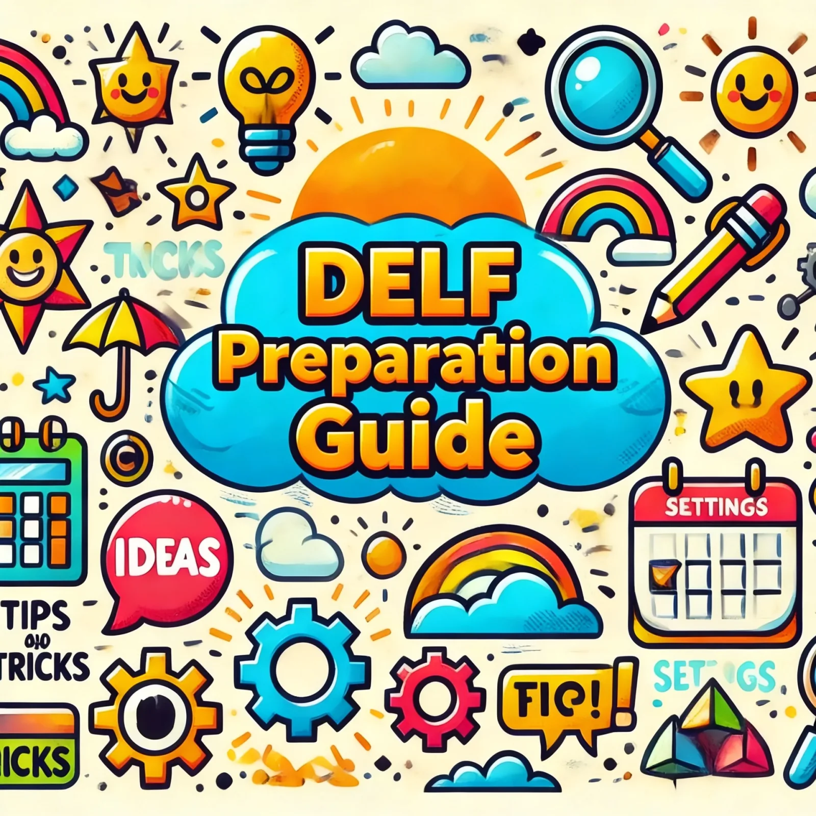 Student preparing for the DELF French language certification exam