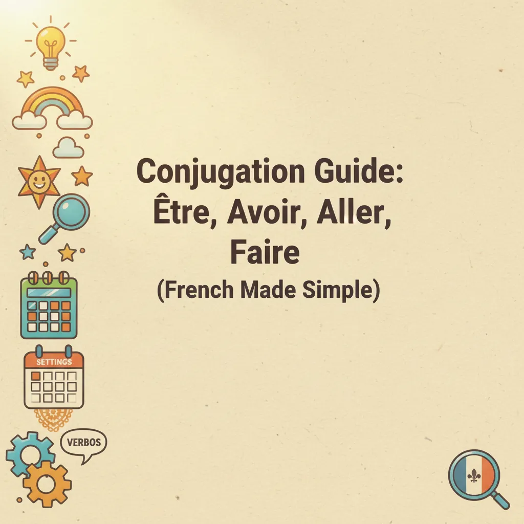 French conjugation guide for être, avoir, aller, and faire