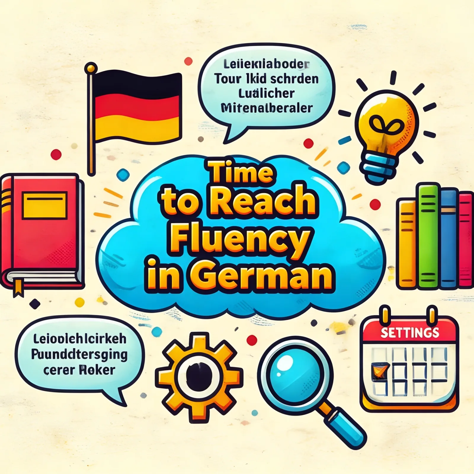 Realistic German fluency timeline from A1 beginner to C1 advanced level